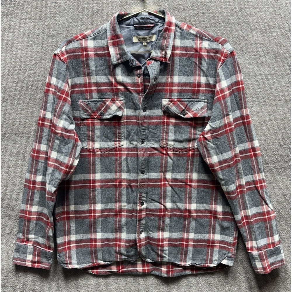 Mens Gramicci Plaid Flannel Shirt Heavyweight Button Down Size Large Multi EUC - Picture 1 of 5